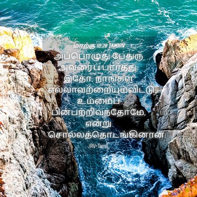 Picture 04 - மாற்கு 10:28 TAMIRV - அப்பொழுது பேதுரு - Bible Verse Picture