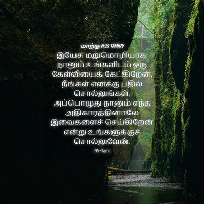 Picture 04 - மாற்கு 11:29 TAMIRV - இயேசு மறுமொழியாக: - Bible Verse Picture