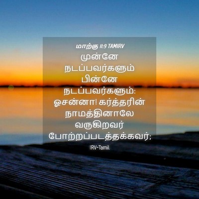 Picture 04 - மாற்கு 11:9 TAMIRV - முன்னே - Bible Verse Picture