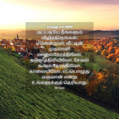 Picture 04 - மாற்கு 13:35 TAMIRV - அப்படியே - Bible Verse Picture