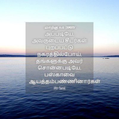 Picture 04 - மாற்கு 14:16 TAMIRV - அப்படியே, அவருடைய - Bible Verse Picture
