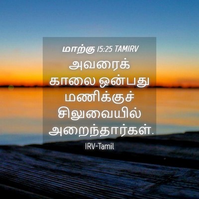 Picture 04 - மாற்கு 15:25 TAMIRV - அவரைக் காலை - Bible Verse Picture