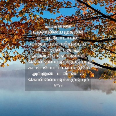 Picture 04 - மாற்கு 3:27 TAMIRV - பலசாலியை முதலில் - Bible Verse Picture