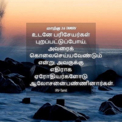 Picture 04 - மாற்கு 3:6 TAMIRV - உடனே பரிசேயர்கள் - Bible Verse Picture