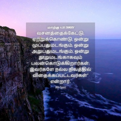 Picture 04 - மாற்கு 4:20 TAMIRV - வசனத்தைக்கேட்டு, - Bible Verse Picture