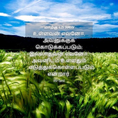 Picture 04 - மாற்கு 4:25 TAMIRV - உள்ளவன் எவனோ, - Bible Verse Picture