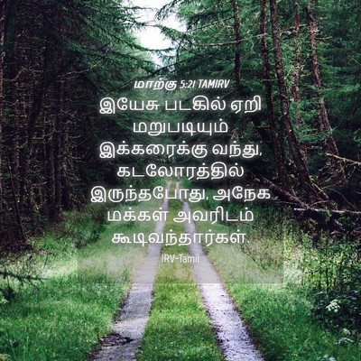Picture 04 - மாற்கு 5:21 TAMIRV - இயேசு படகில் ஏறி - Bible Verse Picture