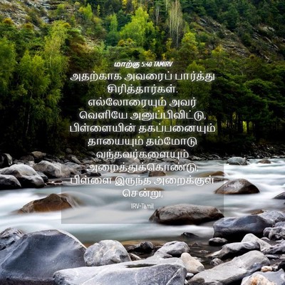 Picture 04 - மாற்கு 5:40 TAMIRV - அதற்காக அவரைப் - Bible Verse Picture