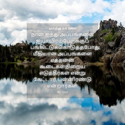 Picture 04 - மாற்கு 8:19 TAMIRV - நான் ஐந்து - Bible Verse Picture