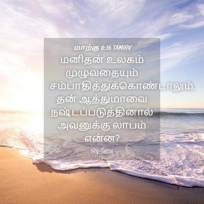 Picture 04 - மாற்கு 8:36 TAMIRV - மனிதன் உலகம் - Bible Verse Picture