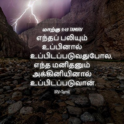 Picture 04 - மாற்கு 9:49 TAMIRV - எந்தப் பலியும் - Bible Verse Picture
