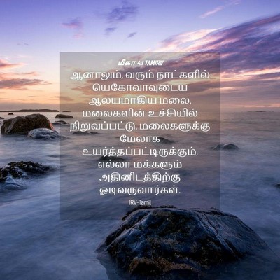 Picture 04 - மீகா 4:1 TAMIRV - ஆனாலும், வரும் - Bible Verse Picture