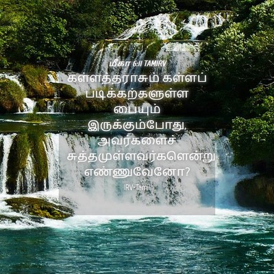 Picture 04 - மீகா 6:11 TAMIRV - கள்ளத்தராசும் - Bible Verse Picture