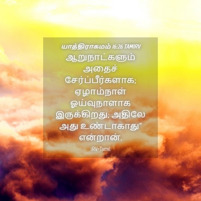Picture 04 - யாத்திராகமம் 16:26 TAMIRV - ஆறுநாட்களும் - Bible Verse Picture