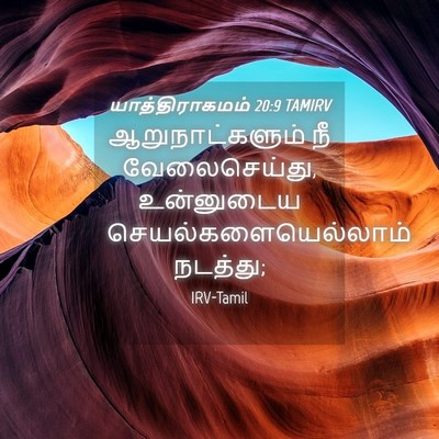 Picture 04 - யாத்திராகமம் 20:9 TAMIRV - ஆறுநாட்களும் நீ - Bible Verse Picture