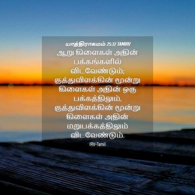 Picture 04 - யாத்திராகமம் 25:32 TAMIRV - ஆறு கிளைகள் அதின் - Bible Verse Picture