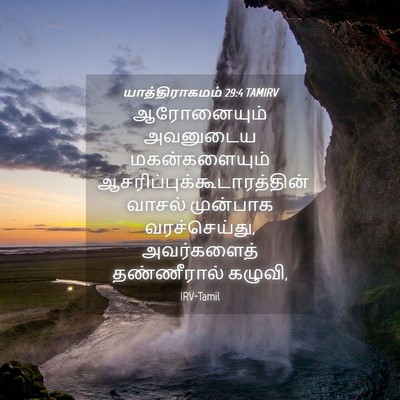 Picture 04 - யாத்திராகமம் 29:4 TAMIRV - ஆரோனையும் அவனுடைய - Bible Verse Picture