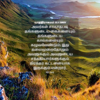 Picture 04 - யாத்திராகமம் 30:21 TAMIRV - அவர்கள் சாகாதபடி - Bible Verse Picture
