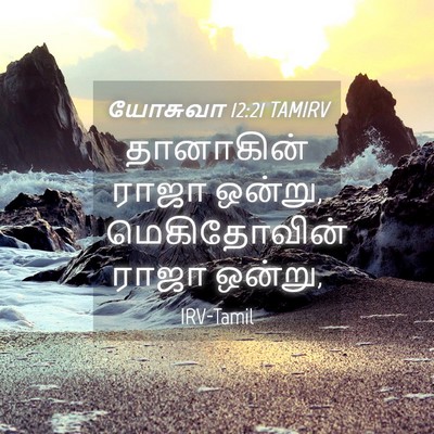 Picture 04 - யோசுவா 12:21 TAMIRV - தானாகின் ராஜா - Bible Verse Picture