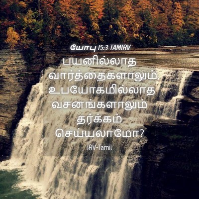 Picture 04 - யோபு 15:3 TAMIRV - பயனில்லாத - Bible Verse Picture
