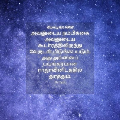 Picture 04 - யோபு 18:14 TAMIRV - அவனுடைய நம்பிக்கை - Bible Verse Picture
