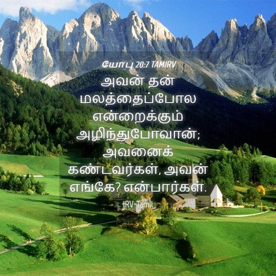 Picture 04 - யோபு 20:7 TAMIRV - அவன் தன் - Bible Verse Picture