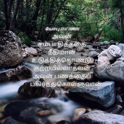 Picture 04 - யோபு 27:17 TAMIRV - அவன் சம்பாதித்ததை - Bible Verse Picture