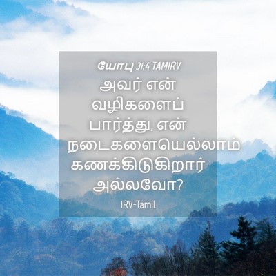 Picture 04 - யோபு 31:4 TAMIRV - அவர் என் வழிகளைப் - Bible Verse Picture