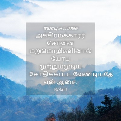 Picture 04 - யோபு 34:36 TAMIRV - அக்கிரமக்காரர் - Bible Verse Picture