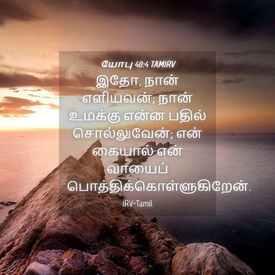 Picture 04 - யோபு 40:4 TAMIRV - இதோ, நான் எளியவன்; - Bible Verse Picture