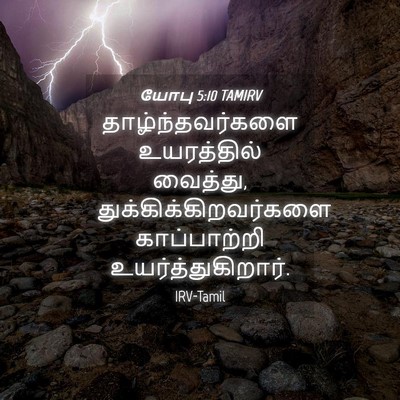 Picture 04 - யோபு 5:10 TAMIRV - தாழ்ந்தவர்களை - Bible Verse Picture