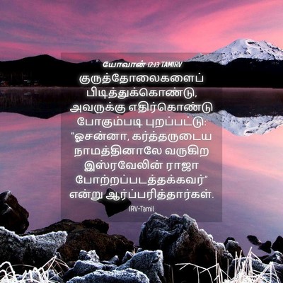 Picture 04 - யோவான் 12:13 TAMIRV - குருத்தோலைகளைப் - Bible Verse Picture