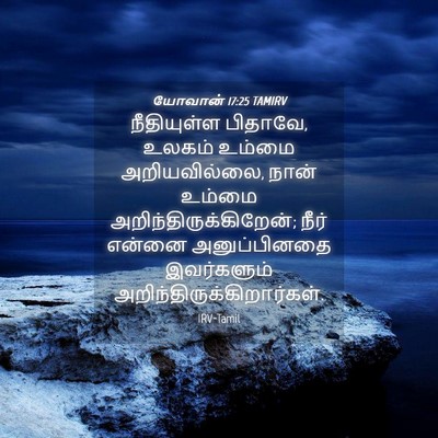 Picture 04 - யோவான் 17:25 TAMIRV - நீதியுள்ள பிதாவே, - Bible Verse Picture