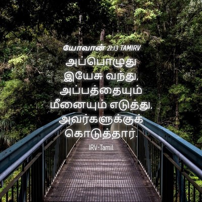 Picture 04 - யோவான் 21:13 TAMIRV - அப்பொழுது இயேசு - Bible Verse Picture