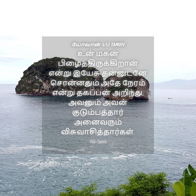 Picture 04 - யோவான் 4:53 TAMIRV - உன் மகன் - Bible Verse Picture