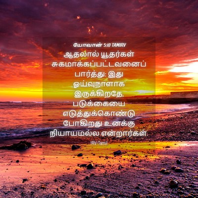 Picture 04 - யோவான் 5:10 TAMIRV - ஆதலால் யூதர்கள் - Bible Verse Picture