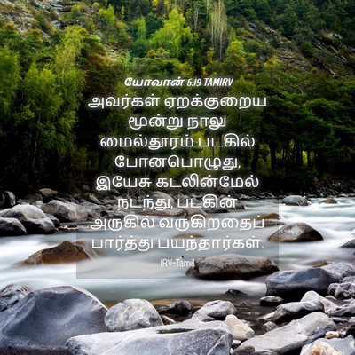 Picture 04 - யோவான் 6:19 TAMIRV - அவர்கள் ஏறக்குறைய - Bible Verse Picture