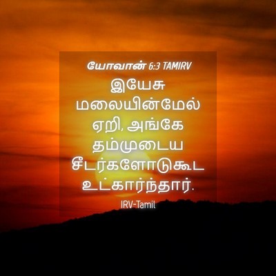Picture 04 - யோவான் 6:3 TAMIRV - இயேசு மலையின்மேல் - Bible Verse Picture