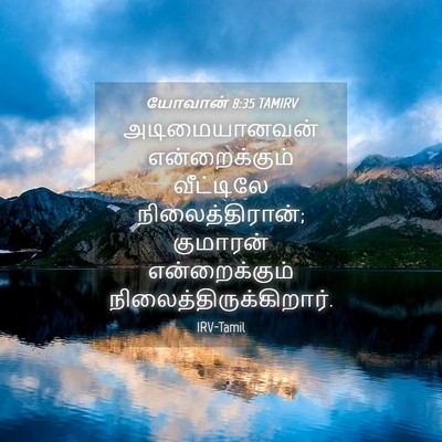 Picture 04 - யோவான் 8:35 TAMIRV - அடிமையானவன் - Bible Verse Picture