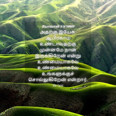 Picture 04 - யோவான் 8:58 TAMIRV - அதற்கு இயேசு: - Bible Verse Picture