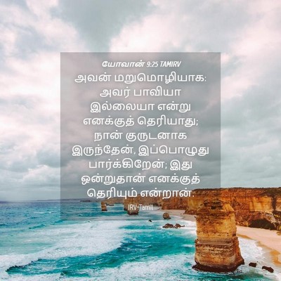 Picture 04 - யோவான் 9:25 TAMIRV - அவன் மறுமொழியாக: - Bible Verse Picture