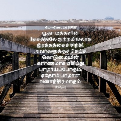 Picture 04 - யோவேல் 3:19 TAMIRV - யூதா மக்களின் - Bible Verse Picture