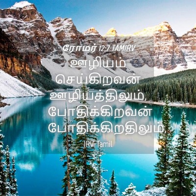 Picture 04 - ரோமர் 12:7 TAMIRV - ஊழியம் செய்கிறவன் - Bible Verse Picture