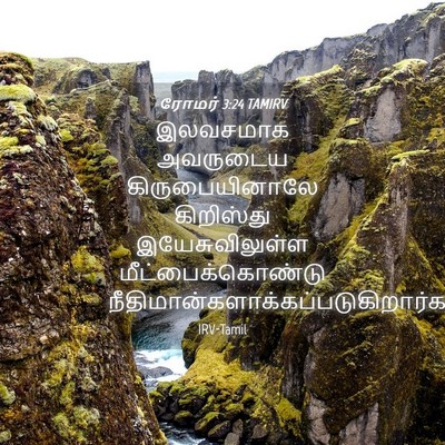 Picture 04 - ரோமர் 3:24 TAMIRV - இலவசமாக அவருடைய - Bible Verse Picture
