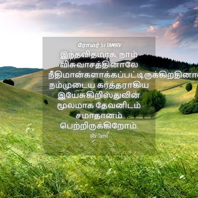 Picture 04 - ரோமர் 5:1 TAMIRV - இந்தவிதமாக, நாம் - Bible Verse Picture