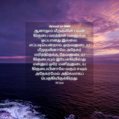 Picture 04 - ரோமர் 5:15 TAMIRV - ஆனாலும் மீறுதலின் - Bible Verse Picture