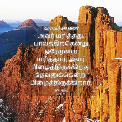 Picture 04 - ரோமர் 6:10 TAMIRV - அவர் மரித்தது, - Bible Verse Picture