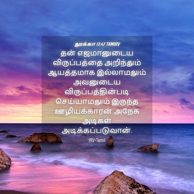 Picture 04 - லூக்கா 12:47 TAMIRV - தன் எஜமானுடைய - Bible Verse Picture