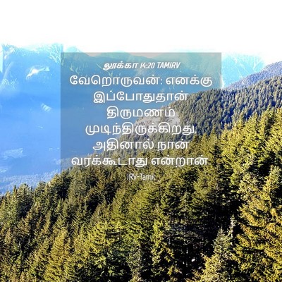 Picture 04 - லூக்கா 14:20 TAMIRV - வேறொருவன்: எனக்கு - Bible Verse Picture