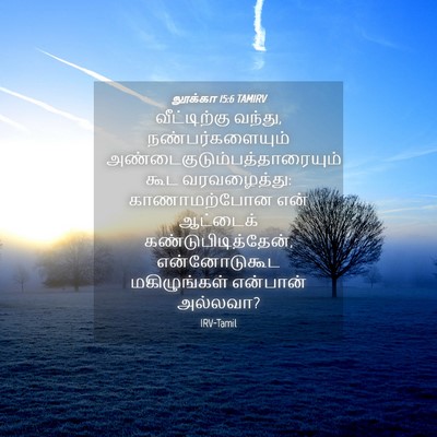 Picture 04 - லூக்கா 15:6 TAMIRV - வீட்டிற்கு வந்து, - Bible Verse Picture